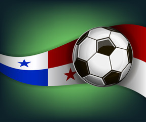 Illustration with soccer ball and flag of Panama