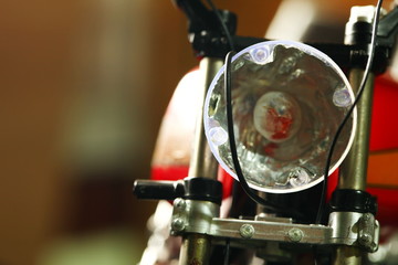 Headlight part of motorcycle model scene.