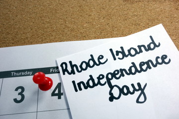Rhode Island Independence Day date marked on 2018 calendar