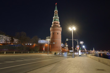 Naklejka na ściany i meble Night image of Kremlin Tower