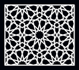 Arabesque pattern for laser cutting. Vector oriental style ornament.