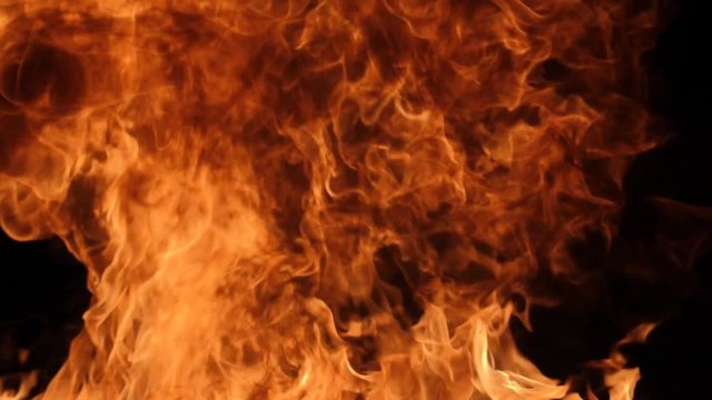 Fire explosion in slowmotion, shooting with high speed camera.