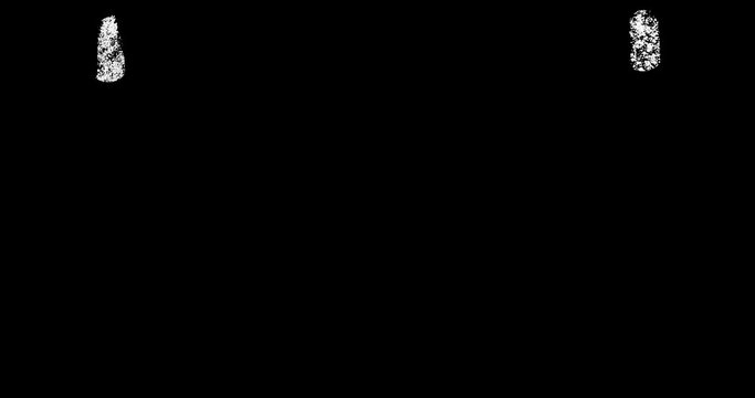a, b, c, d, e, handwritten white chalk letters isolated on black background animation, hand-drawn chalk font, stock video in 4k resolution
