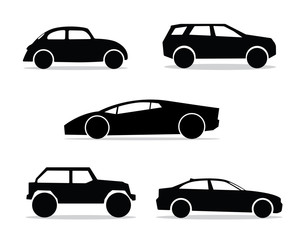 car silhouette set design illustration, silhouette style design, designed for icon and animation