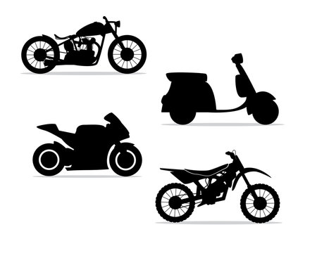 motorcycle silhouette design illustration, silhouette style design, designed for icon and animation