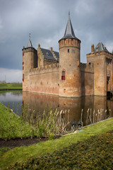 The castle Muiderslot in the village Muiden in Holland, the Netherlands, Europe