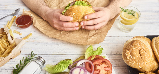 image of  fresh tasty burger