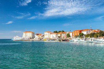 Porec town and harbor on Adriatic sea in Croatia, Europe.