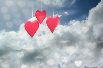 Obraz na płótnie Canvas Love hearts against valentines heart design
