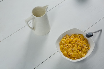 Bowl of wheaties cereal with spoon