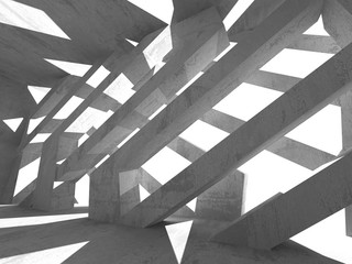 Fototapeta premium Dark basement empty room interior. Concrete walls