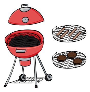 Barbecue with hot dogs and burgers