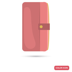 Female purse color flat icon