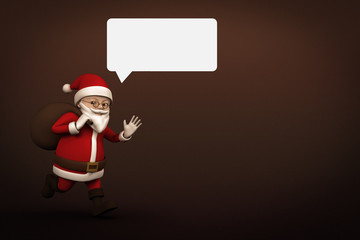 Speech bubble against dark brown background