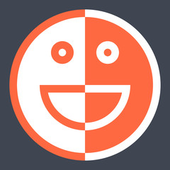 Smiley emoticon icon or happy smiling face
