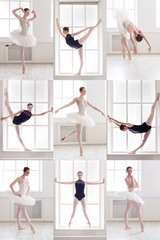 Set of young ballerina standing in ballet poses © Prostock-studio