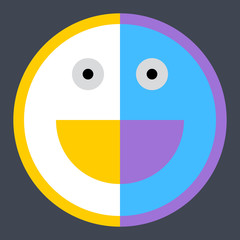 Smiley emoticon icon or happy smiling face