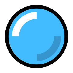 Blue blank button with glare and shadow