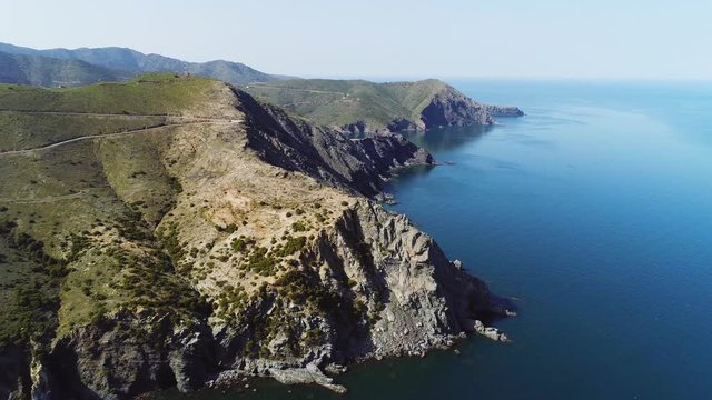 Costa Brava coast berween Llanca and Colera Catalonia Spain