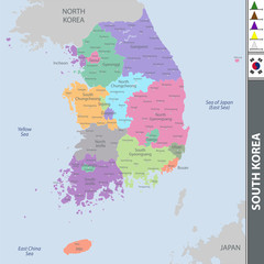 Obraz premium Map of South Korea