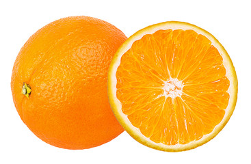 Juicy orange isolated on white background with clipping path