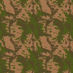 UFO military camouflage seamless pattern in different shades of beige, brown and green colors