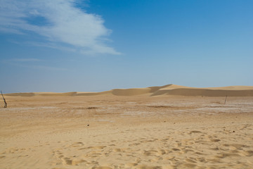Fototapeta na wymiar Landscape of Sahara desert in Tunisia