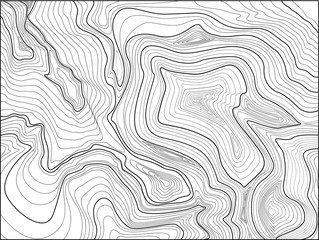 Topographic Map, Contour Background. Map Grid Abstract Vector Illustration. The Concept of a Conditional Geography Scheme and the Terrain Path. Topo Map With Elevation. Background Vector Illustration - obrazy, fototapety, plakaty