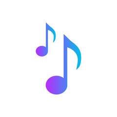 Music note icon in flat style. Sound media illustration on white isolated background. Audio note business concept.