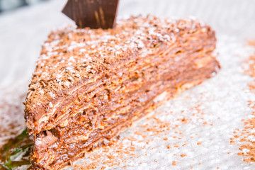 Mikado. Armenian layer cake with chocolate custard buttercream