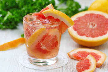 Refreshing drink, grapefruit cocktail
