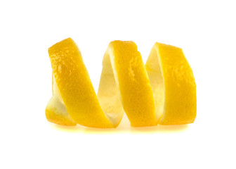 Fototapeta na wymiar lemon peel on a white background