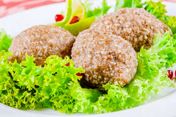 Icli kofta. Turkish dish. Meatballs with bulgur