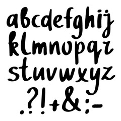 Hand drawn sketch black alphabet