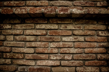 brick wall background texture and shelf with empty space for copy or text