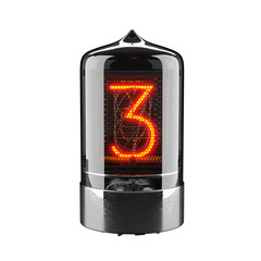 Nixie tube indicator isolated on white. The number three of retro. 3d render.