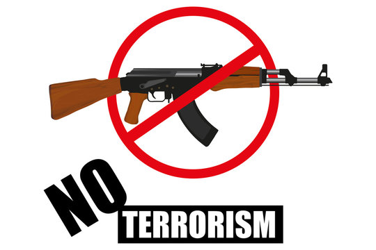 Weapon. Stop terrorism. Terrorism concept. Vector graphics to design.