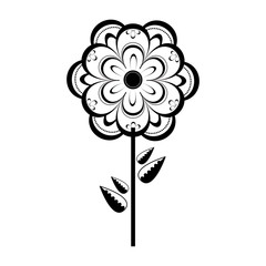 Isolated monochrome flower icon