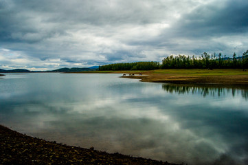 Landscape on Lake Plastira in Karditsa, Greece