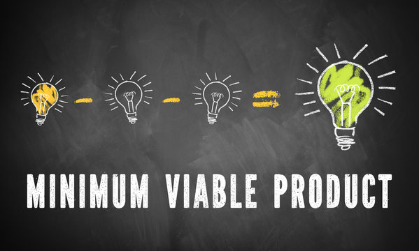 Entfernung von Ideen führt zu besserer Idee und Slogan "Minimum Viable Product"