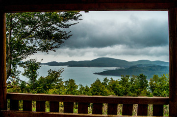 Fototapeta premium View from above on Lake Plastira in Karditsa, Greece