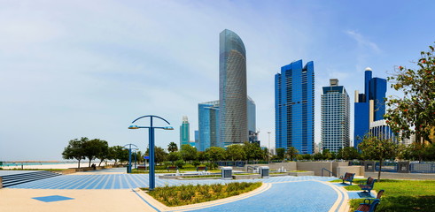 Abu Dhabi cityscape view from the promeade