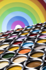 Rainbow colors, Open cans of paint