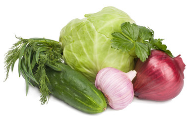 Vegetables isolated on white background
