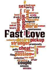 Fast love word cloud concept 3