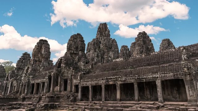 Bayon Temple timelapse, Siem Reap, Cambodia 4K Time lapse