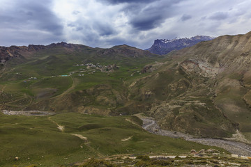 Jek Village in the mountains in spring