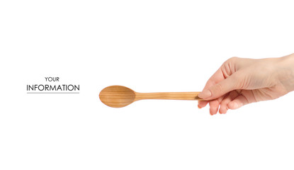 Wooden small spoon in hand pattern
