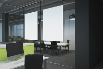 Contemporary office with empty poster