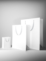 Blank white shopping bags